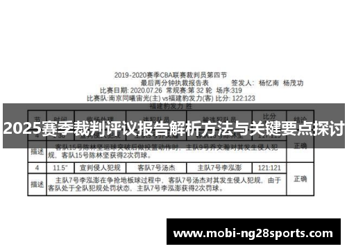 2025赛季裁判评议报告解析方法与关键要点探讨