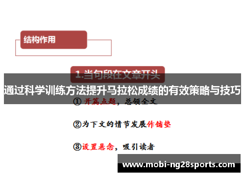 通过科学训练方法提升马拉松成绩的有效策略与技巧